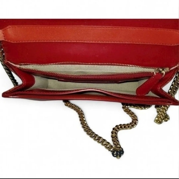 DVF Soiree Red Velvet Leather Top Handle Crossbody Shoulder Bag, NWOT - Picture 7 of 13